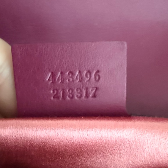 GUCCI GG Velvet Matelasse Loved Embroidered Medium Bag ~ Fuchsia Violet Cyclamen - Picture 13 of 16
